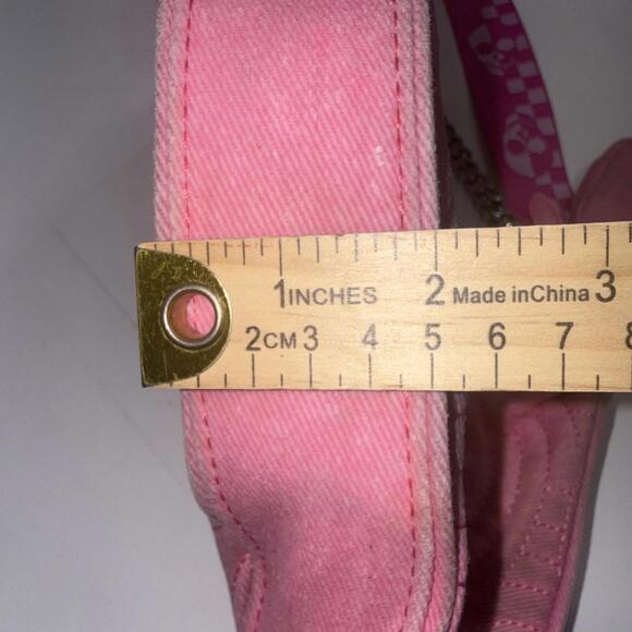 Betsey Johnson XOVALLI Pink Skull Crossbones Embroidered Crossbody Shoulder Bag - Picture 10 of 12